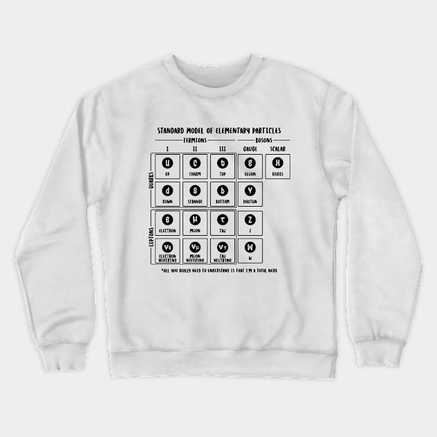 Elementary table of particles (Text in Black) Crewneck Sweatshirt by Made by Popular Demand